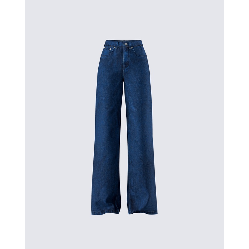 Nia High Waisted Dark Blue Jean