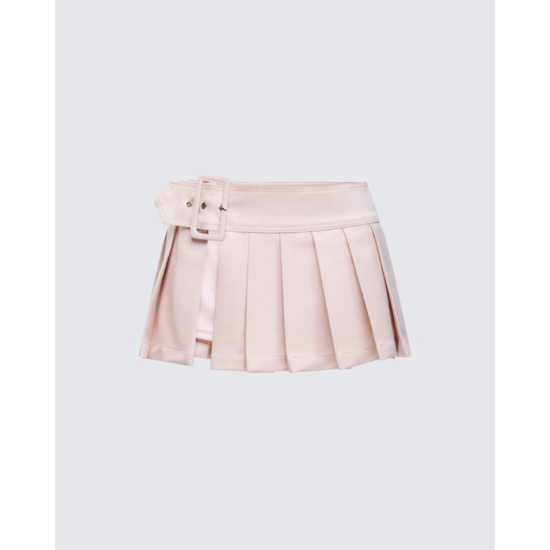 Tina Tan Pleated Mini Skirt