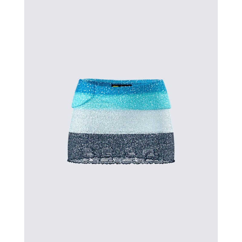 Vanessa Black Sequin Knit Skirt