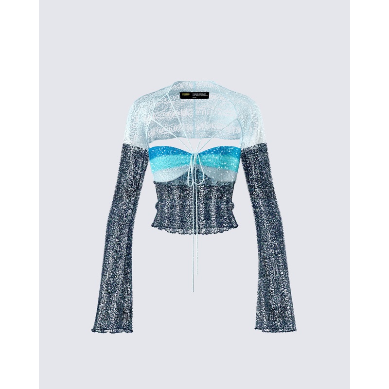 Vanessa Black Sequin Knit Top