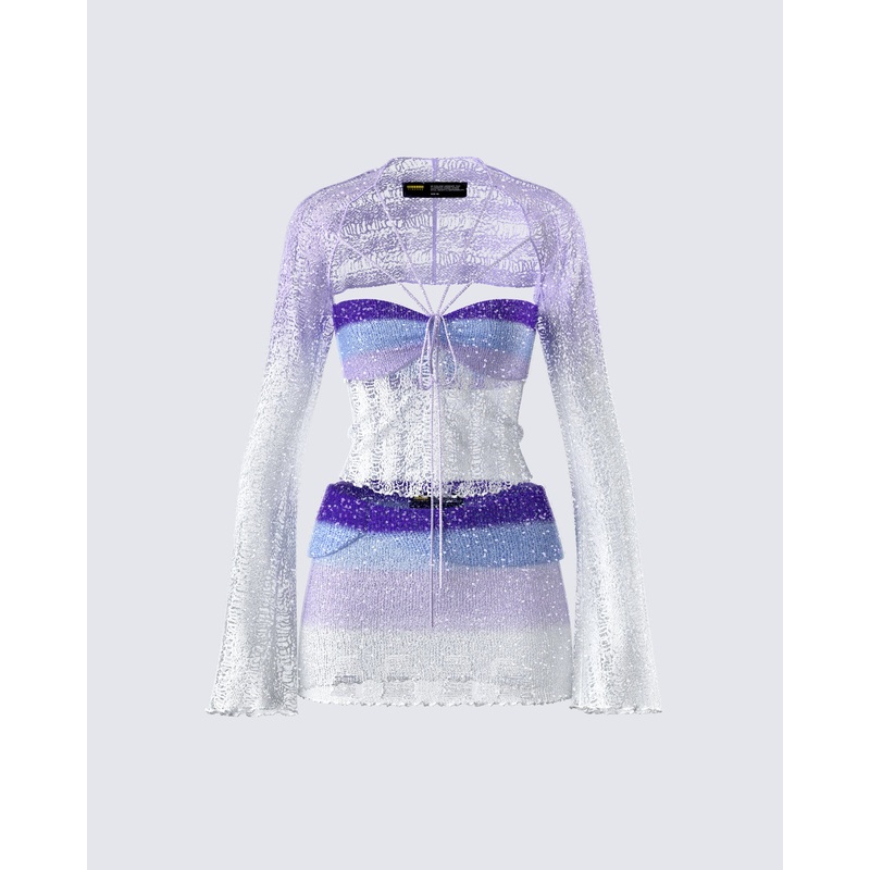 Vanessa Purple Sequin Knit Set