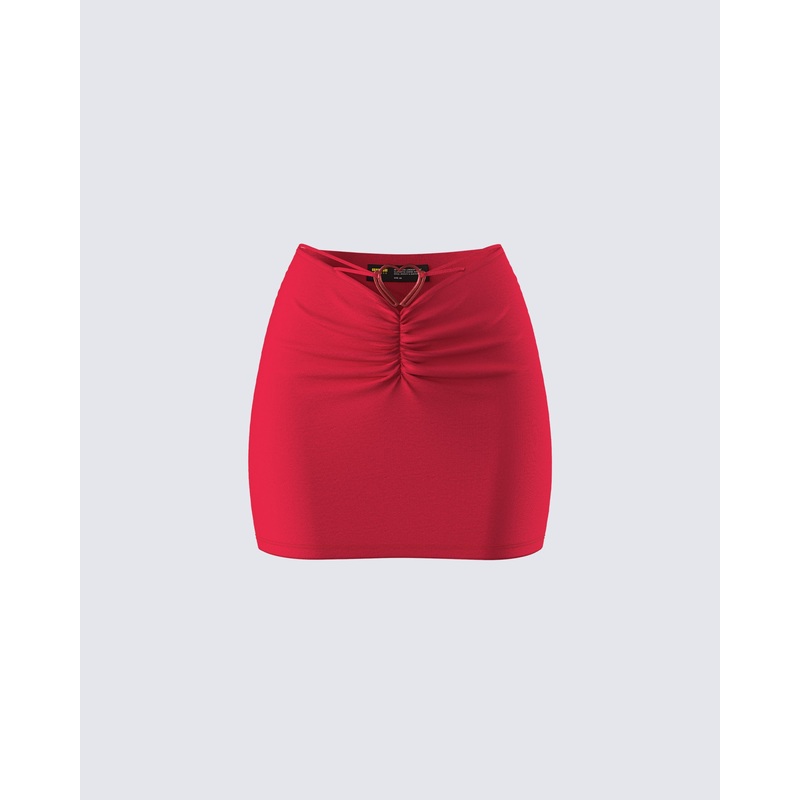 Venetia Red Heart Mini Skirt