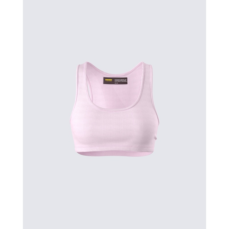 Waverly Pink Ribbed Tank Top