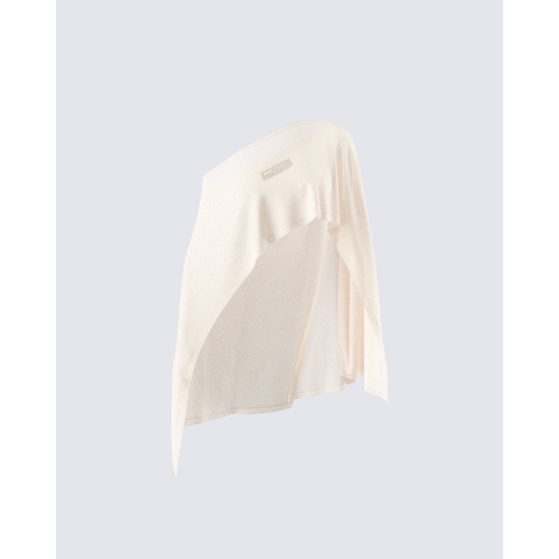 Zoella Ivory Off Shoulder Poncho