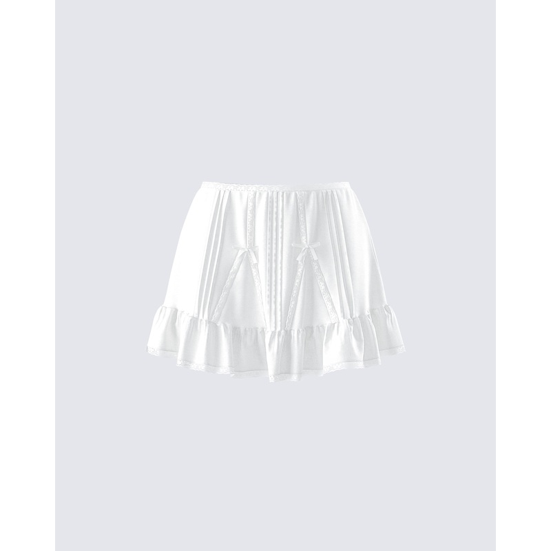 Zoella Ivory Ruffle Mini Skirt