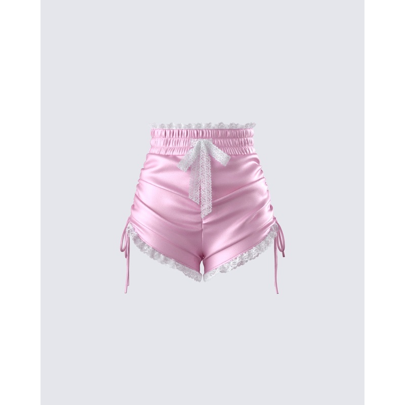 Adara Pink Ruched Mini Short