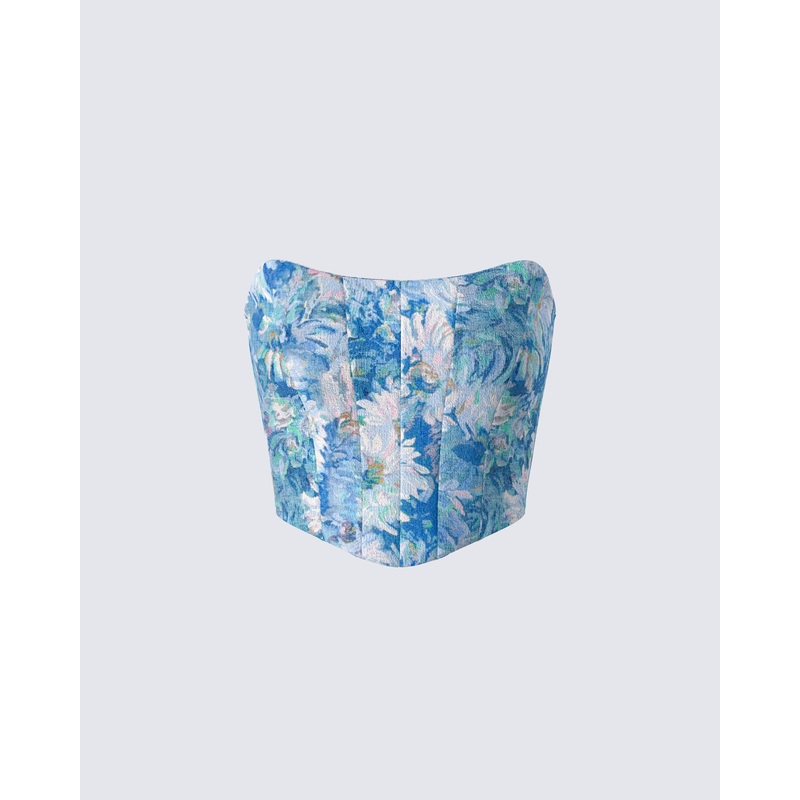 Eunji Multi Jacquard Corset Top