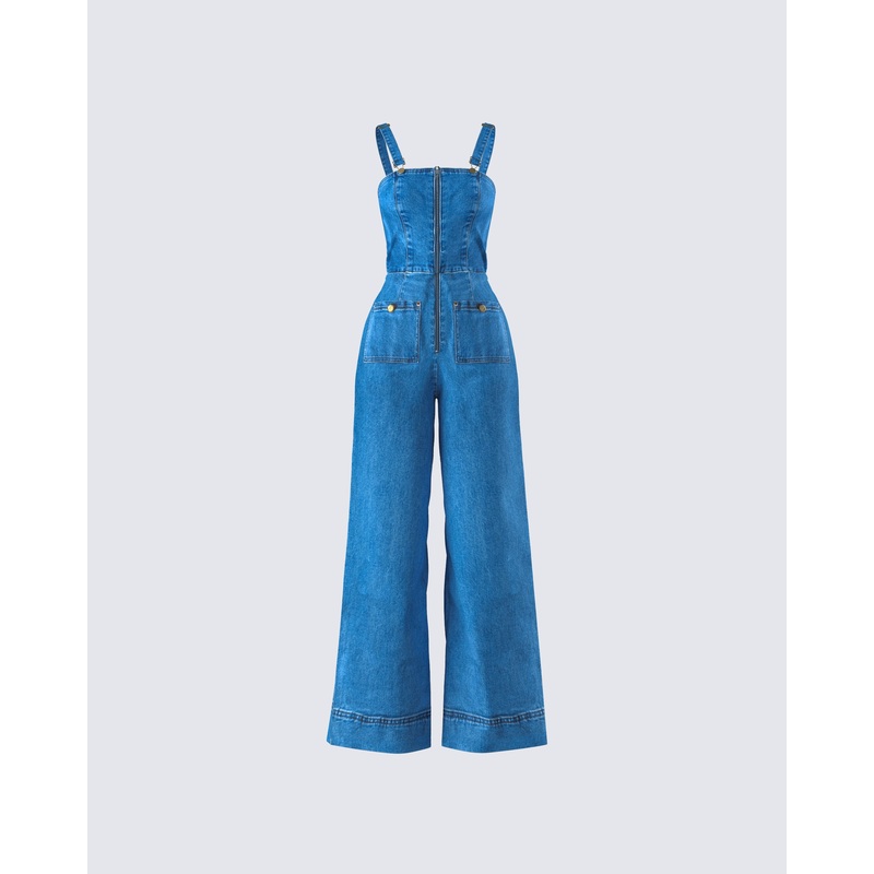 Fawn Blue Denim Overalls