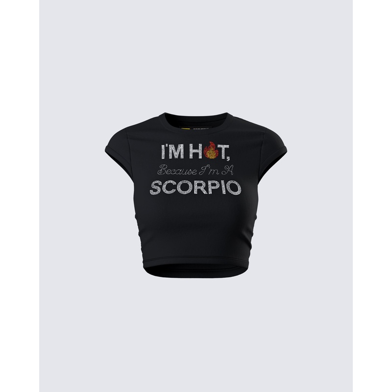 Haven Black Scorpio Graphic Top