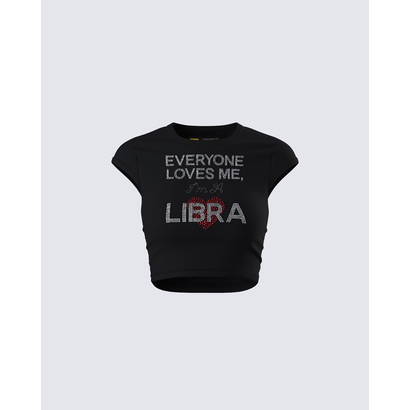 Kari Black Libra Graphic Top