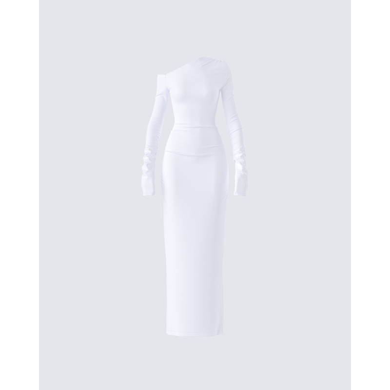 Kiandra White Off Shoulder Maxi Dress