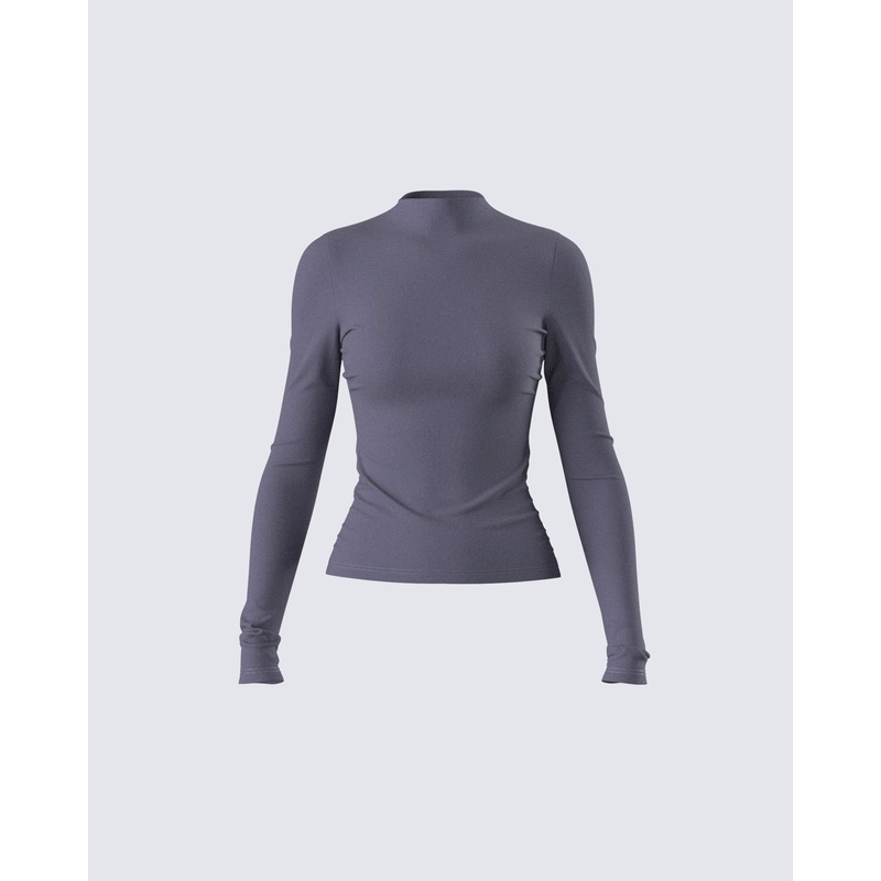 Kiraz Charcoal Grey Long Sleeve Top