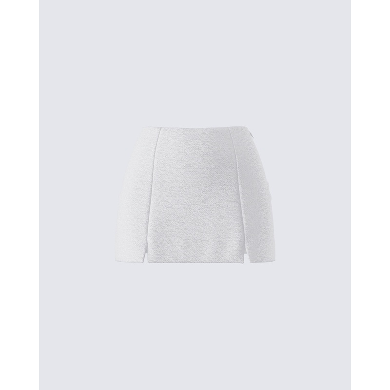 Kiraz Heather Grey Micro Mini Skirt