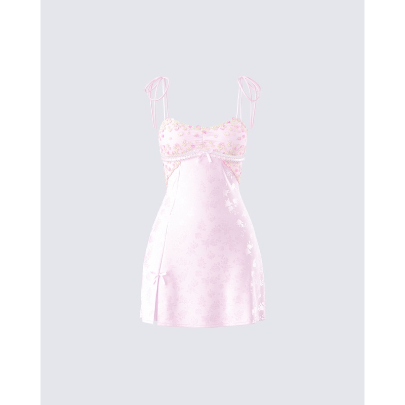 Lottie Pink Mini Slip Dress