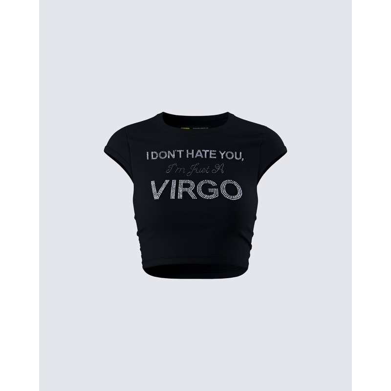 Macie Black Virgo Graphic Top