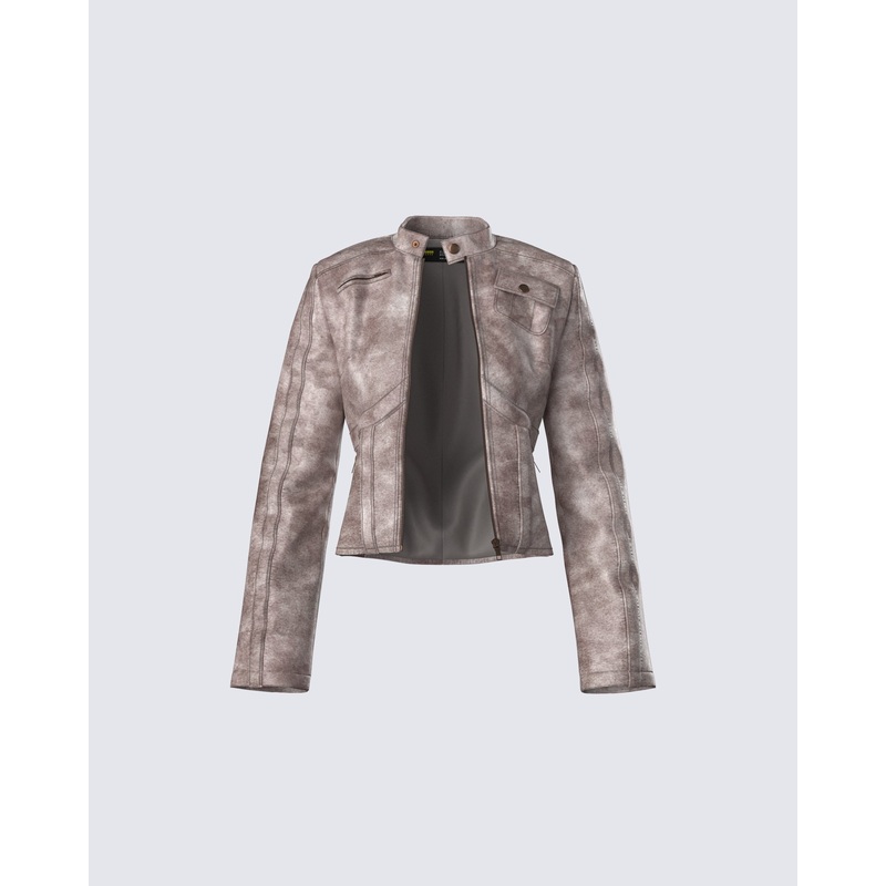Nevelle Sage Wash Faux Leather Jacket