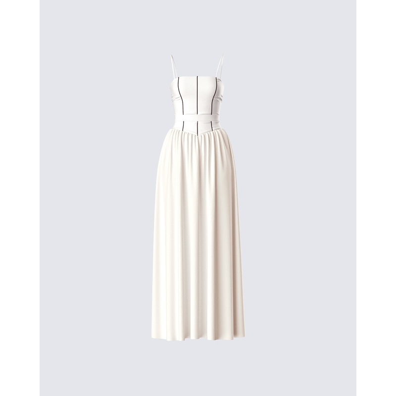 Nya Ivory Cotton Maxi Dress