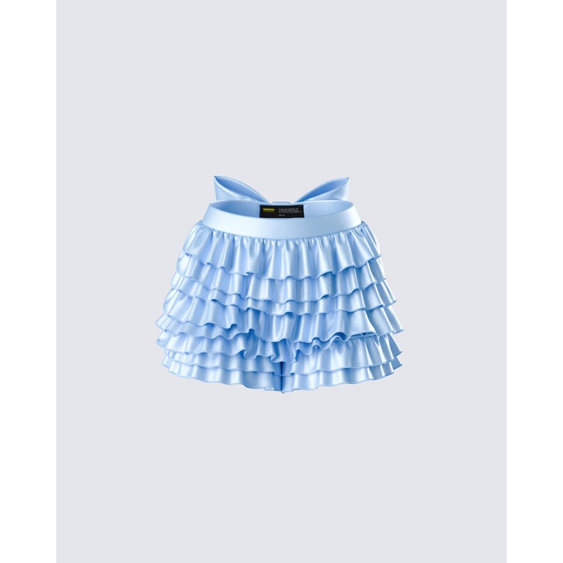 Oceana Blue Satin Ruffle Bloomer