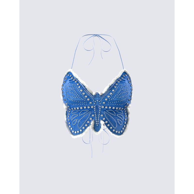 Olivette Blue Denim Butterfly Top