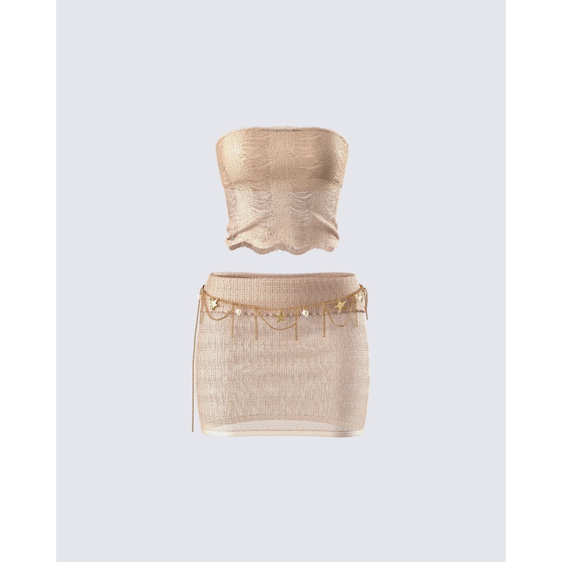 Sakura Gold Knit Set