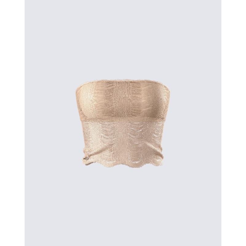 Sakura Gold Knit Tube Top