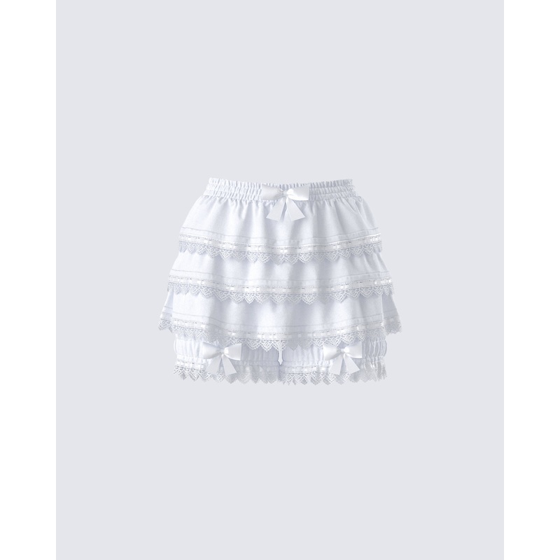 Shannyn White Ruffle Bloomer