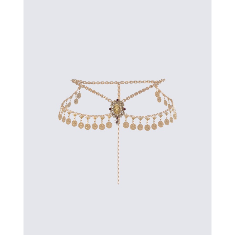 Zana Gold Metal Coin Belt