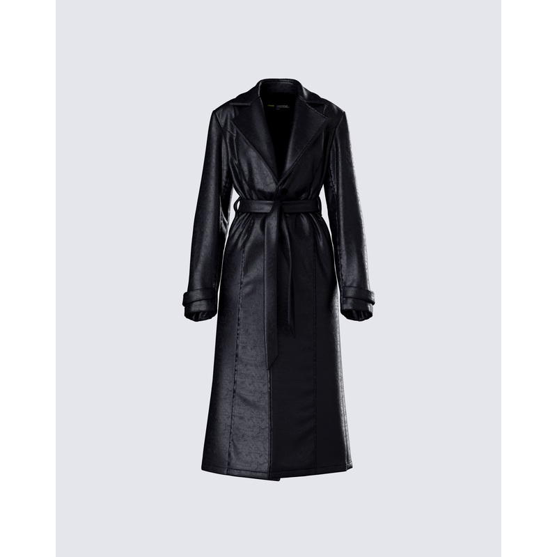 Ara Black Vegan Leather Coat
