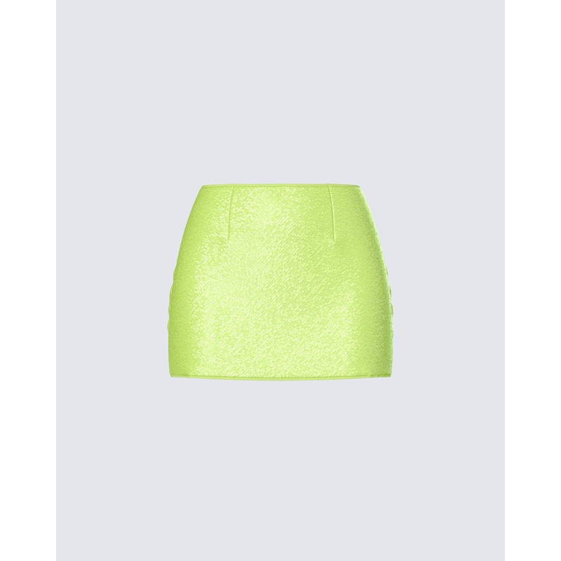 Courtney Yellow Sequin Mini Skirt