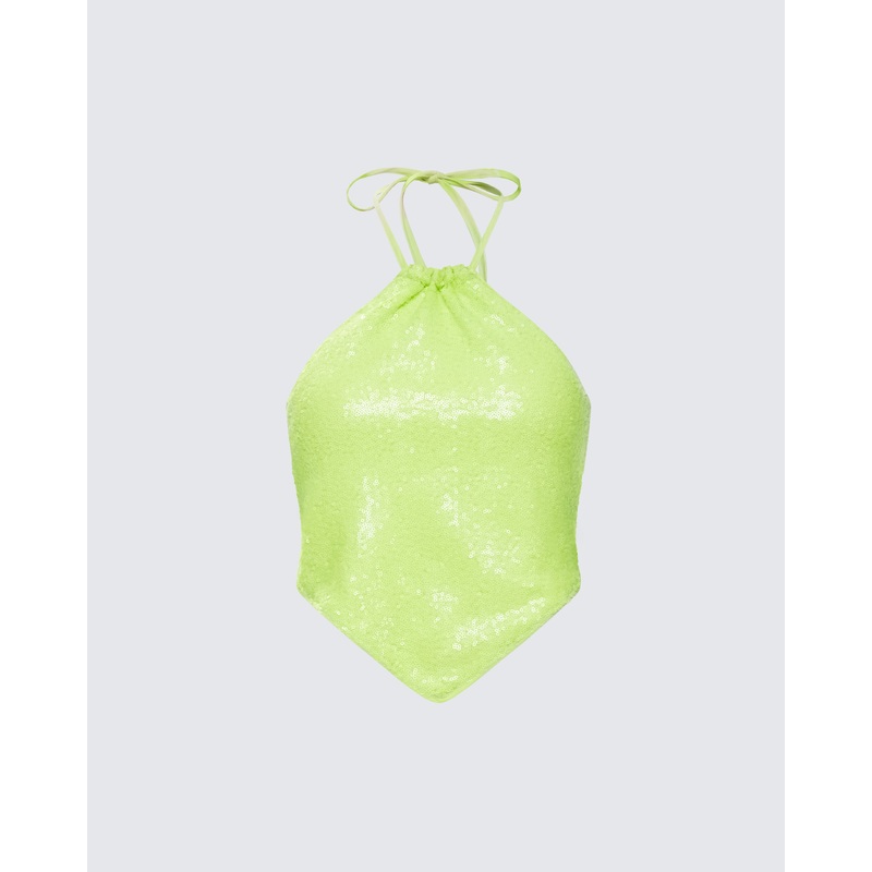 Courtney Yellow Sequin Top