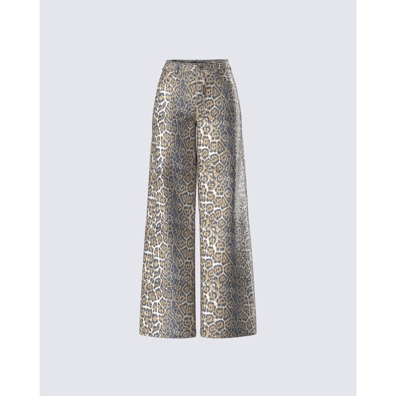 Eider Leopard Print Sequin Pant