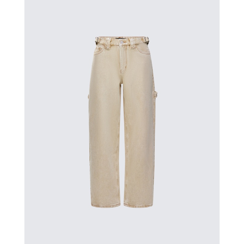 Finola Tan Washed Twill Handy Pant