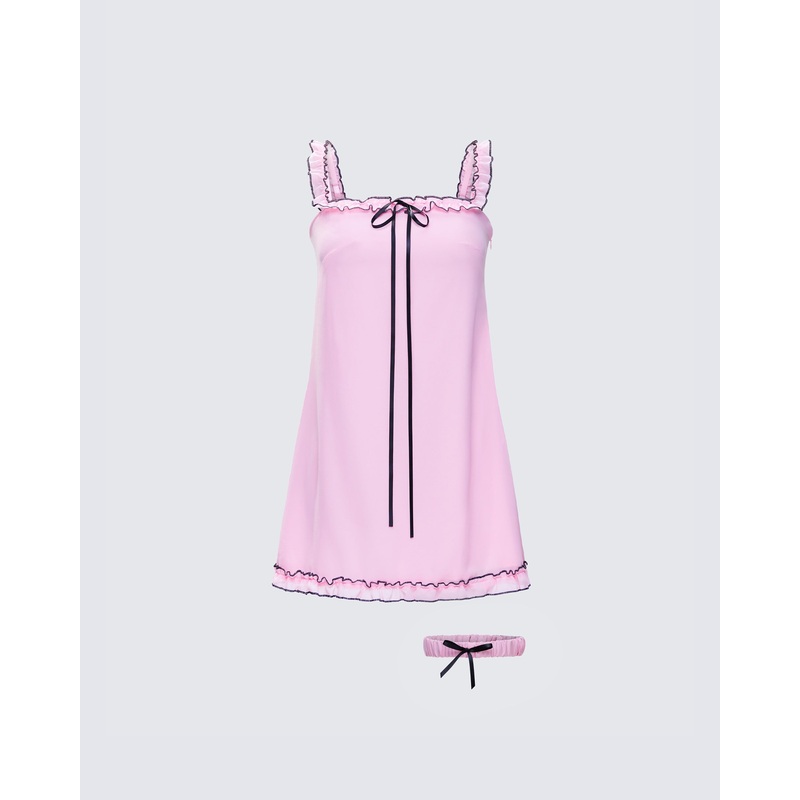 Giselda Pink Garter Set