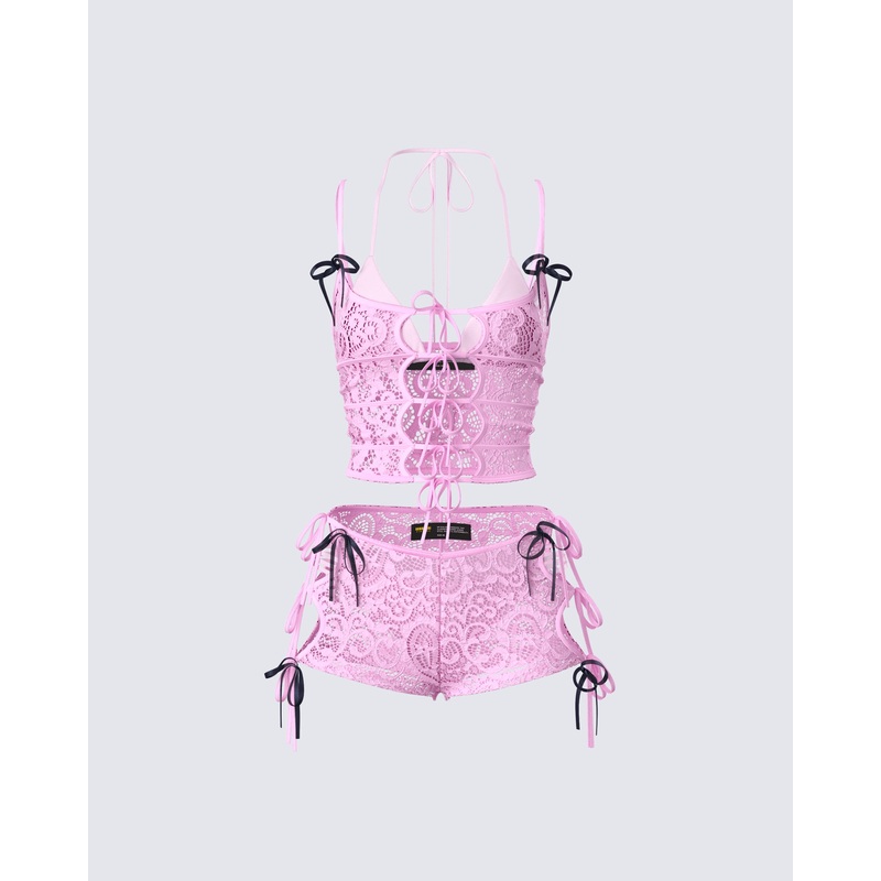 Halsey Pink Lace Set