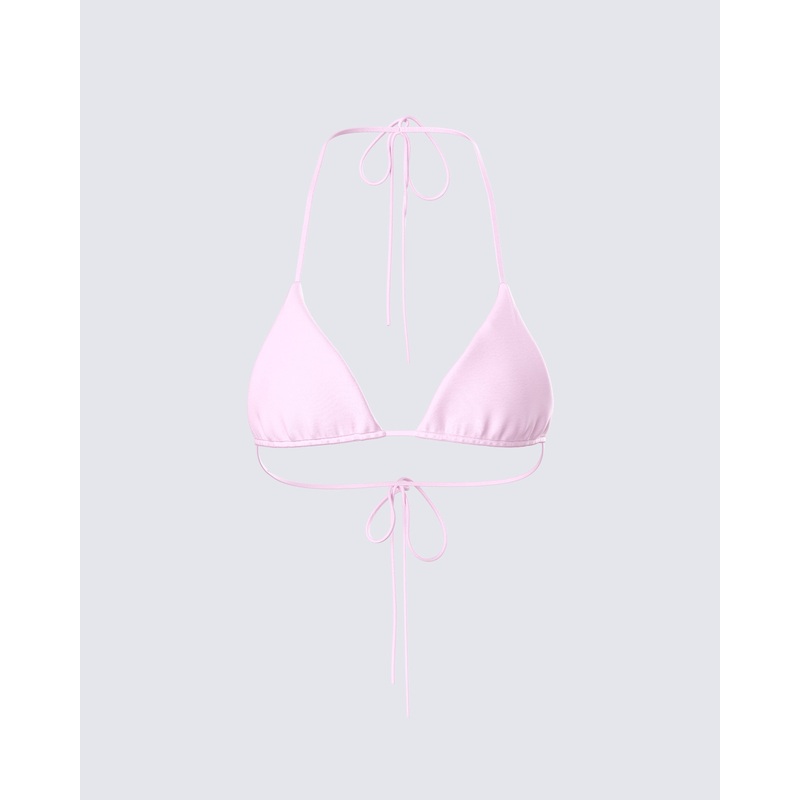 Halsey Pink Triangle Bikini Top