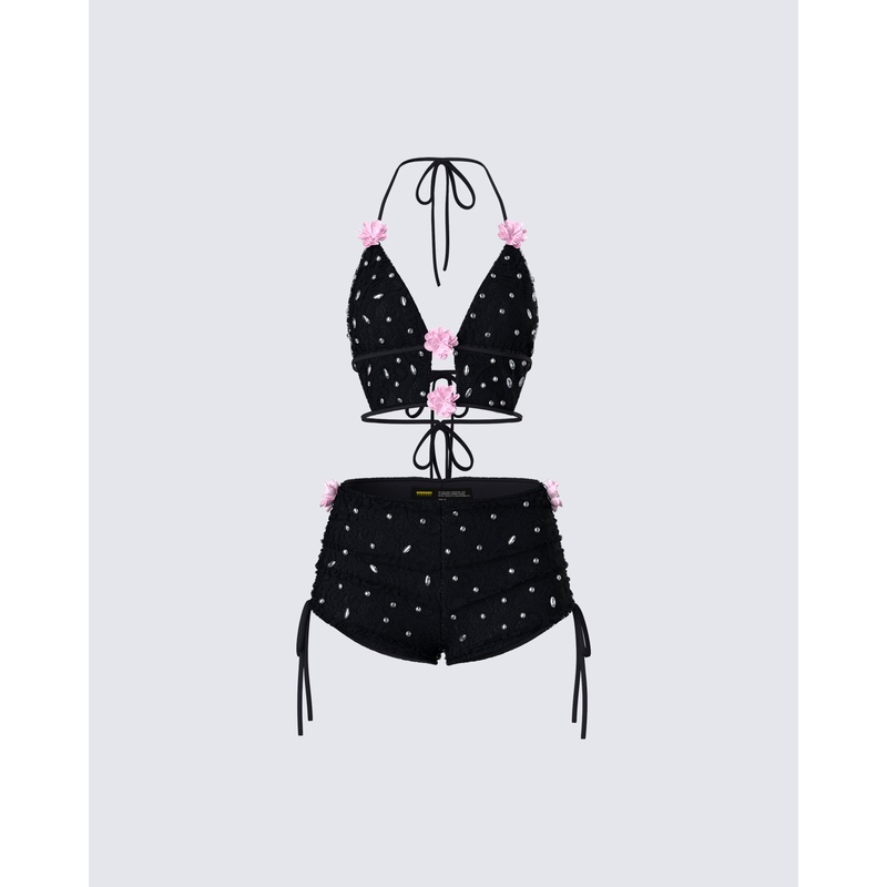 Julissa Black Rhinestone Set