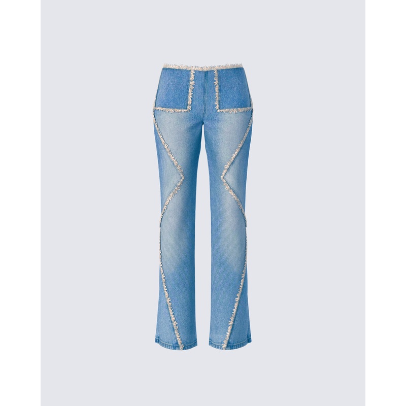 Kaiana Blue Denim Straight Leg Jeans