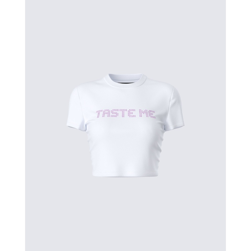 Maribel White Graphic Top