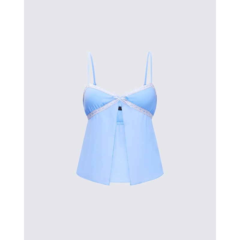 Norma Baby Blue Chiffon Cami Top