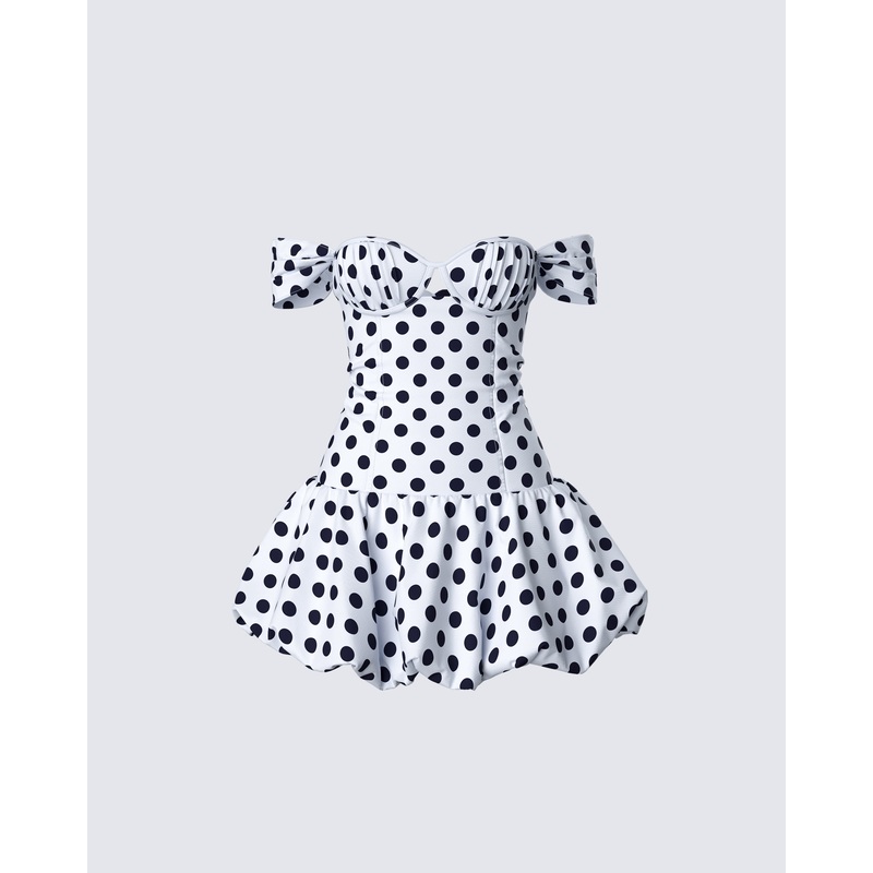 Rio Multi Polka Dot Bubble Mini Dress