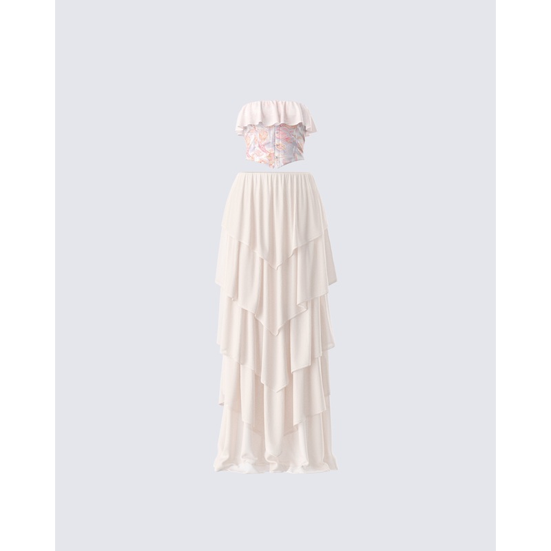 Zana Cream Ruffle Set