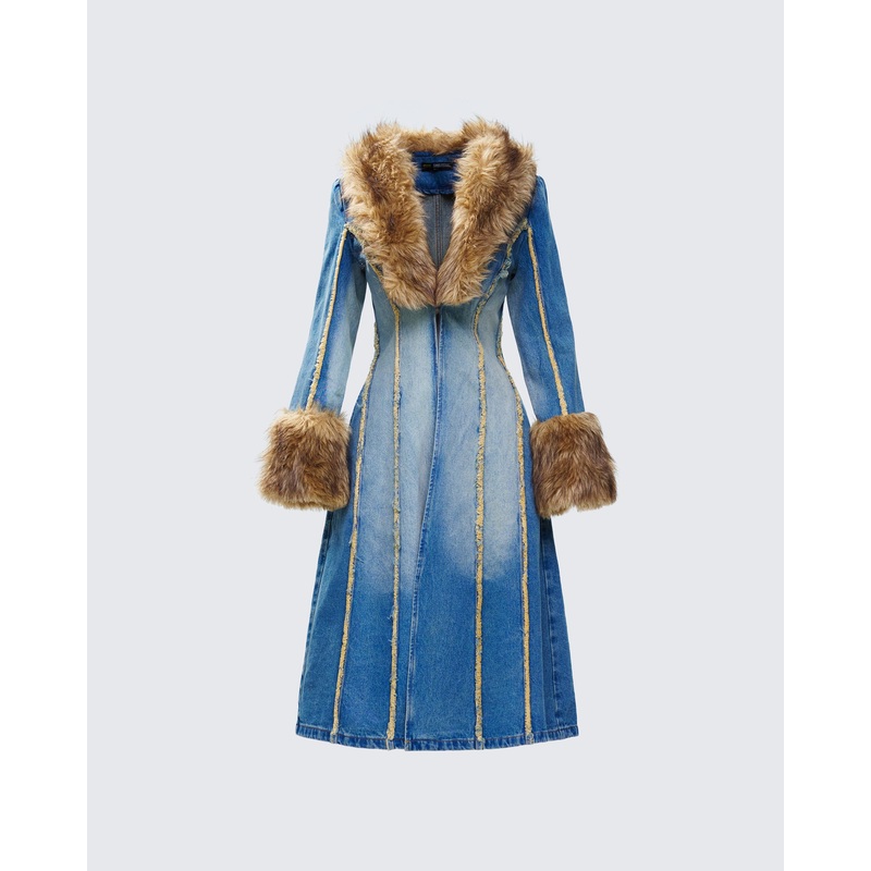 Zephyra Denim Maxi Coat