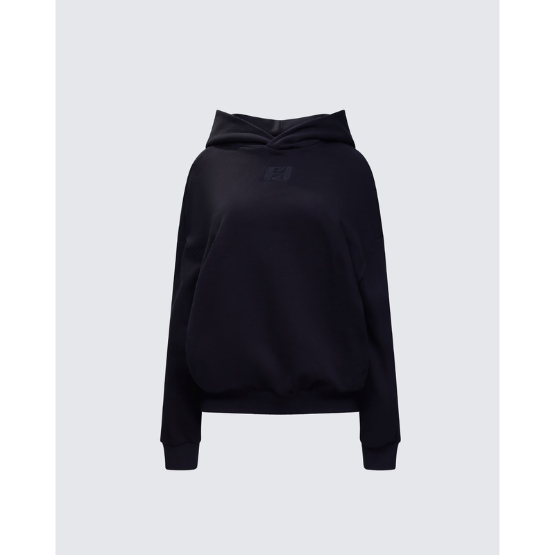 Azariah Black Oversized Hoodie Top