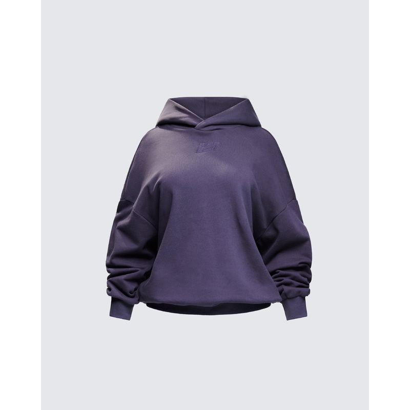 Azariah Grey Oversized Hoodie Top
