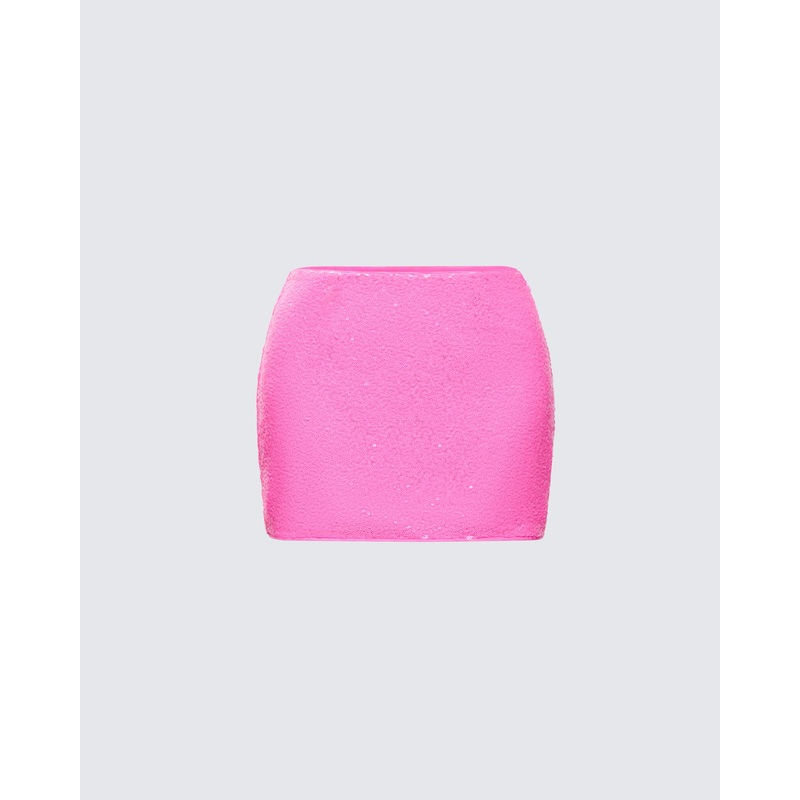 Courtney Pink Sequin Mini Skirt