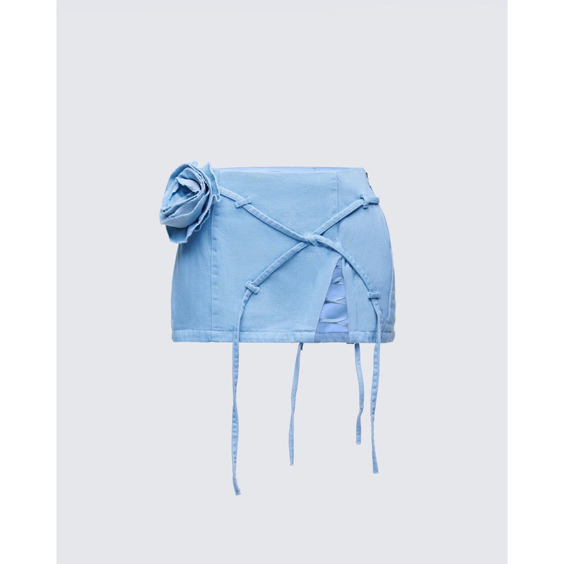 Delores Blue Denim Mini Skirt