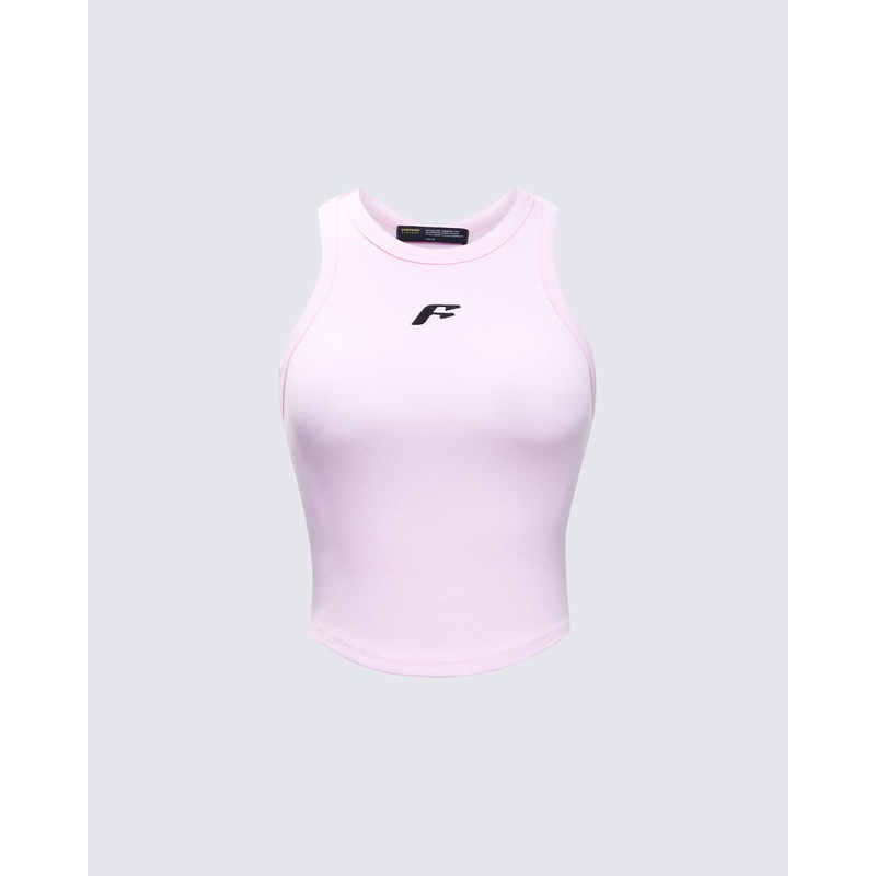 Enid Pink Scoop Hem Tank Top