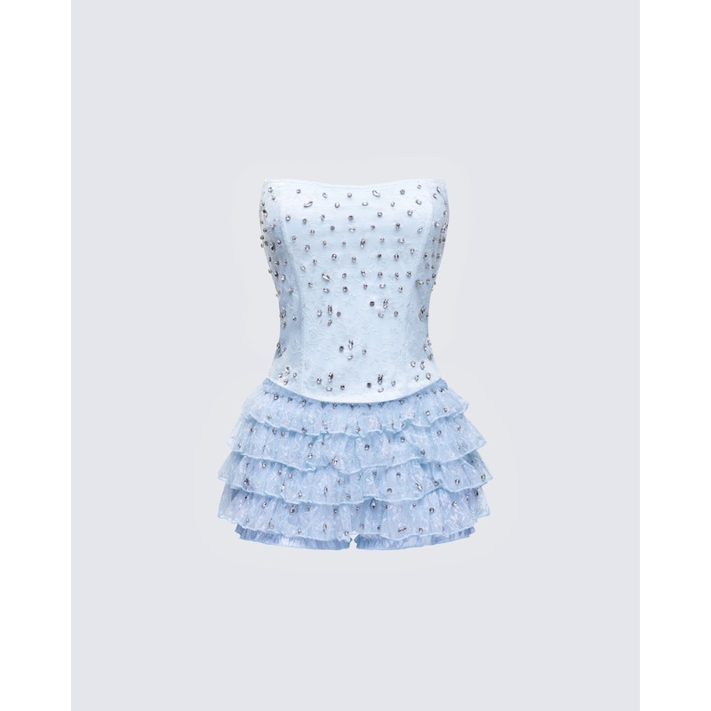 Love Baby Blue Corset Set