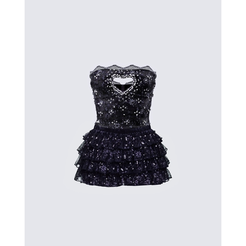 Love Black Ruffle Set