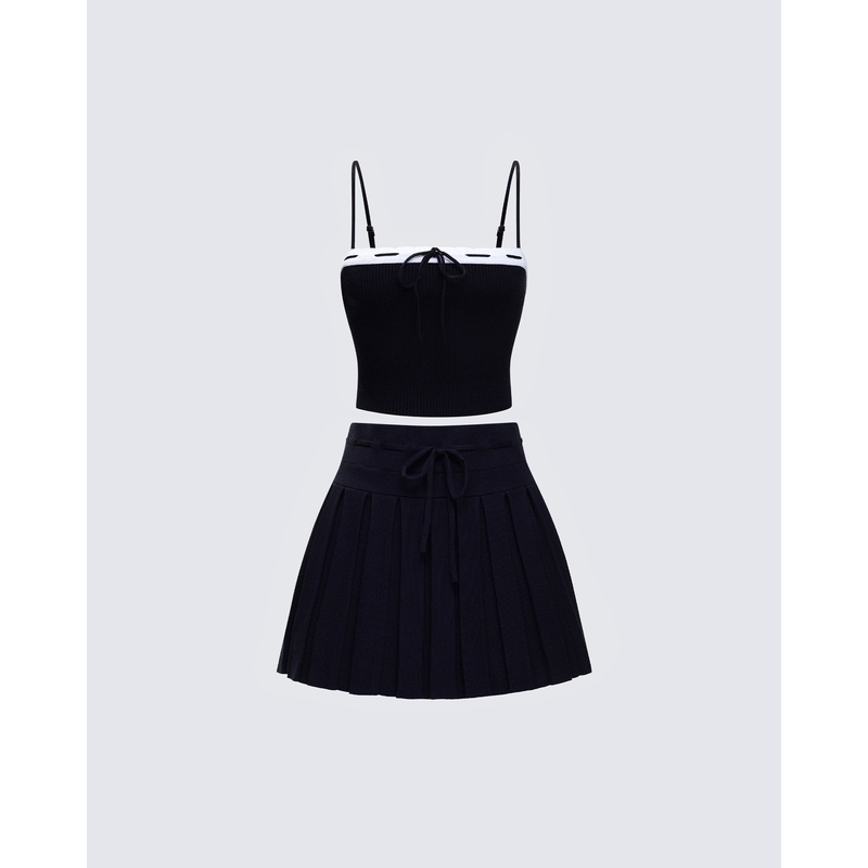 Lucien Black Knitted Set